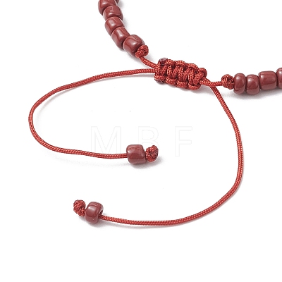 4Pcs Cross Glass Seed Beads with Natural Wood Beads & Red Jasper Beads & Magnesite Beads & Howlite Round Beads Braided Bead Bracelets for Women BJEW-JB11898-1