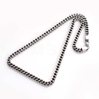 Trendy 304 Stainless Steel Curb Chain Necklace NJEW-N0031-09-1