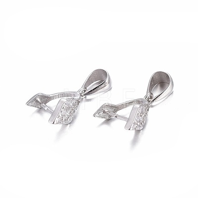 Anti-Tarnish Rhodium Plated 925 Sterling Silver Pendant Bails STER-L058-029P-1