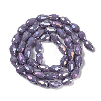 Opaque Solid Color Electroplate Glass Beads Strands EGLA-N013-P6mm-B09-1