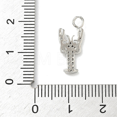 Brass Micro Pave Clear Cubic Zirconia Pendants KK-H528-04B-P-1