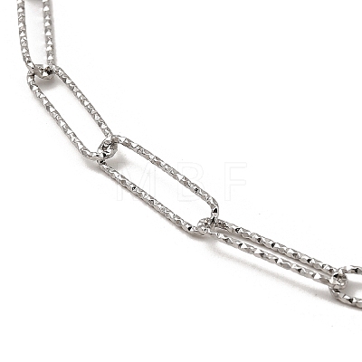 304 Stainless Steel Paperclip Chain Necklace BJEW-B072-01P-1