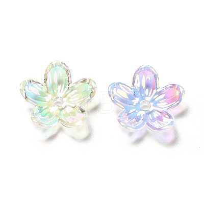 Transparent Acrylic Flower Bead Caps MACR-C009-14-1