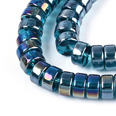 AB Color Plated Transparent Glass Beads Strands GLAA-T026-3x6mm-T03-1