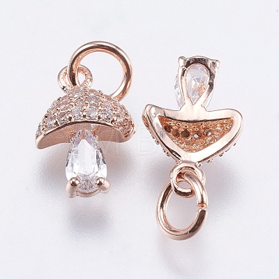 Brass Micro Pave Cubic Zirconia Charms LS-RB-I077-25RG-RS-1