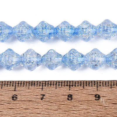 Transparent Crackle Glass Beads Strands GLAA-Q115-04A-04-1