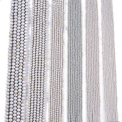 Electroplate Opaque Solid Color Glass Beads Strands EGLA-A044-P2mm-L10-1