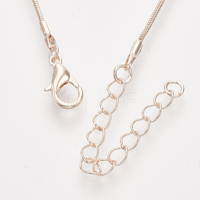 Brass Round Snake Chain Necklace Making MAK-T006-11A-RG-1