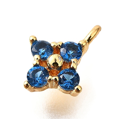Brass Micro Pave Cubic Zirconia Pendants KK-D356-07A-G-1