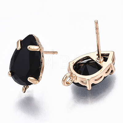 Brass Stud Earring Findings KK-S365-005-B01-1