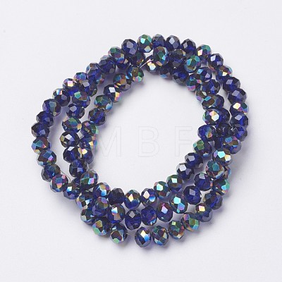 Electroplate Transparent Glass Beads Strands EGLA-A034-T4mm-Q08-1