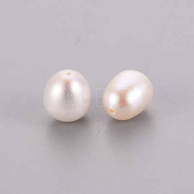 Natural Cultured Freshwater Pearl Half Drilled Beads PEAR-R063-42A-1