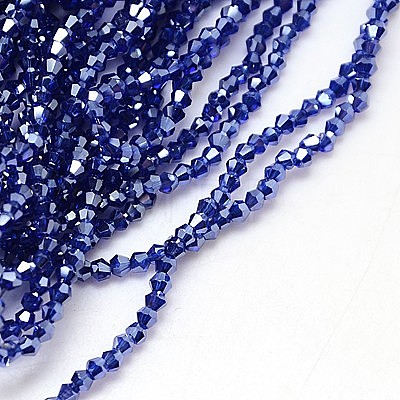 Electroplate Glass Beads Strands EGLA-J026-2mm-F30-1