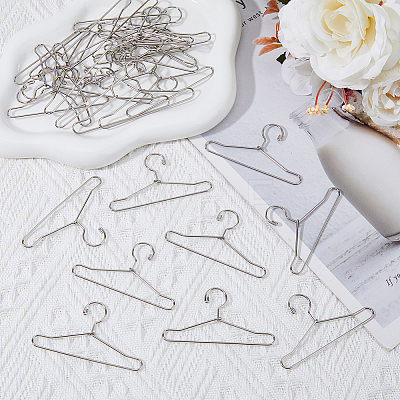 SUPERFINDINGS 50Pcs Mini Iron Clothing Hanger AJEW-FH0004-38A-P-1