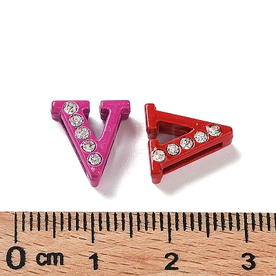 Rhinestone Slide Letter Charms RB-TAC0002-01V-1