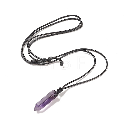 Natural AmethystPendant Necklaces NJEW-M196-02F-1