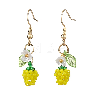 Handmade Glass Seed Beads Apple Dangle Earrings EJEW-MZ00575-03-1