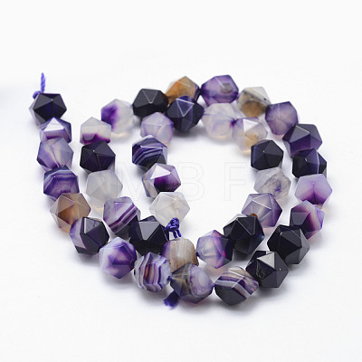 Natural Striped Agate/Banded Agate Beads Strands G-F523-03B-10mm-1