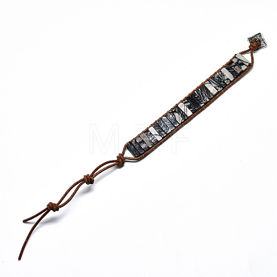 Cowhide Leather Cord Bracelets BJEW-R309-01A-1