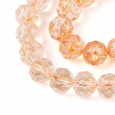 Crackle Transparent Glass Beads Strands GLAA-N063-8mm-07-1