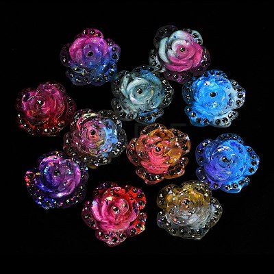 Two Tone Luminous Transparent Resin Beads RE-CBAC4C7-27-1