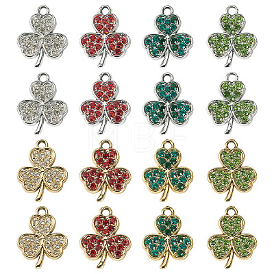 32Pcs 8 Styles Alloy Rhinestone Pendants ALRI-TA0001-45-1