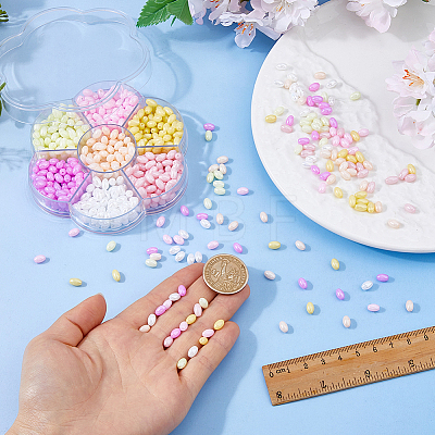 700Pcs 7 Colors Opaque Colours Luster Glass Seed Beads SEED-DC0001-25-1