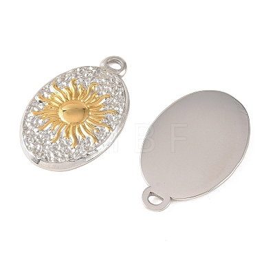 Two Tone Textured 304 Stainless Steel Pendants STAS-L314-10GP-04-1