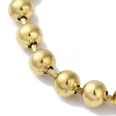 IP Plating(IP) 304 Stainless Steel Beads Ball Chain Bracelets for Women BJEW-B092-02A-G-1