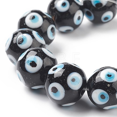 Handmade Evil Eye Lampwork Beads Strands LAMP-F027-04-1