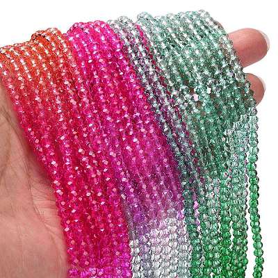 Transparent Painted Glass Beads Strands DGLA-A034-T3mm-A03-1