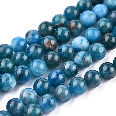 Natural Apatite Beads Strands G-O186-E02-6mm-1