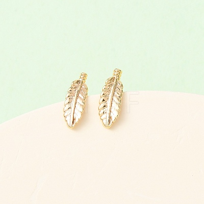 Brass Stud Earrings EJEW-L278-08G-1
