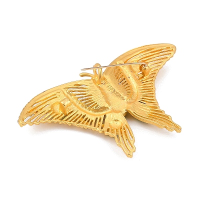 Retro Alloy Rhinestones Butterfly Brooches JEWB-S022-10B-1