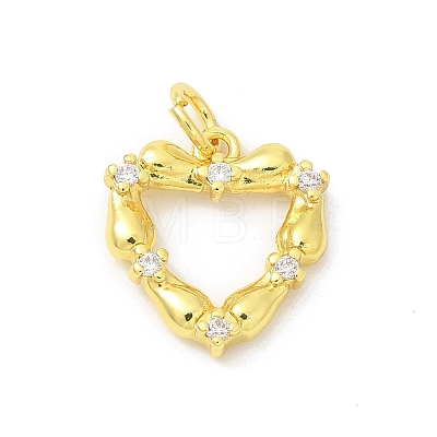 Brass Micro Pave Cubic Zirconia Pendants KK-G520-02G-1