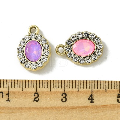 UV Plating Alloy with Mixed Color Glass Rhinestone Pendants FIND-B039-06G-1