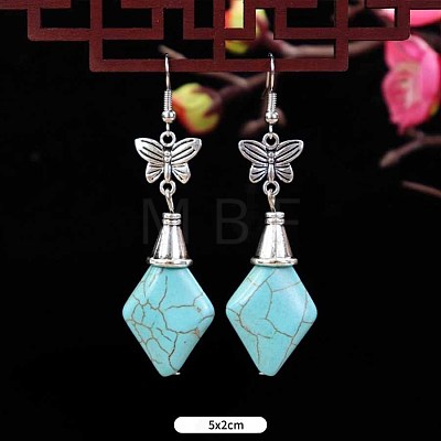 Ethnic style retro turquoise earrings for women WG2299-4-1