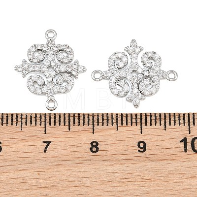 Brass Micro Pave Clear Cubic Zirconia Connector Charms CU-CBA7BFE-03F-P-1