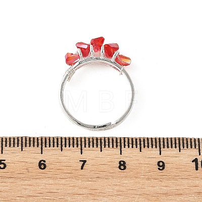 Glass Cuff Open Rings RJEW-JR01082-1