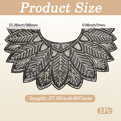 Polyester with Plastic Feather Sequin Shawls AJEW-CY0003-24-1