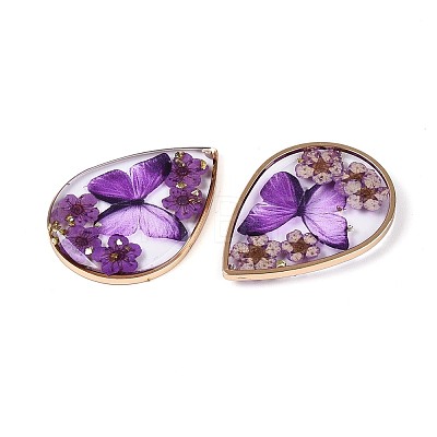 Transparent Epoxy Resin Pendants RESI-T059-20A-1