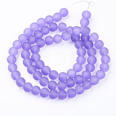 Frosted Glass Bead Strands GGB12MMY-DKM-1