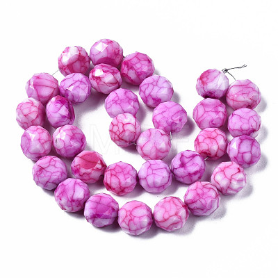 Opaque Baking Painted Glass Beads Strands EGLA-N006-024-1