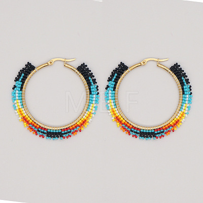 Stainless Steel Hoop Earrings OL6632-5-1