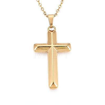 304 Stainless Steel Pendant Necklaces NJEW-T018-30G-1