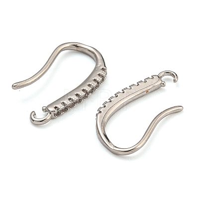 Rack Plating Brass Pave Cubic Zirconia Earring Hooks KK-O143-20P-1