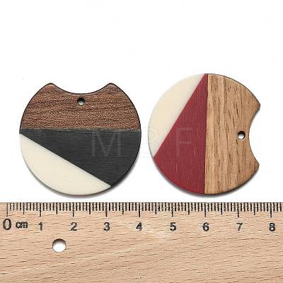 Two Tone Resin & Walnut Wood Pendants RESI-Q210-011A-B-M-1