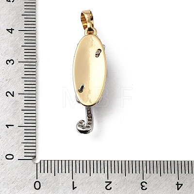 Brass Micro Pave Clear Cubic Zirconia Pendants KK-E799-10GP-1
