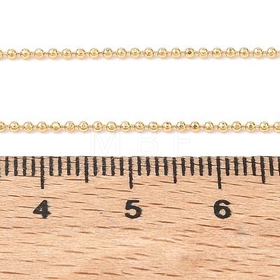 1MM Brass Ball Chain Necklaces for Women NJEW-Q351-01G-1