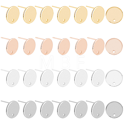 24Pcs 4 Colors 201 Stainless Steel Stud Earring Findings STAS-FH0001-78-1
